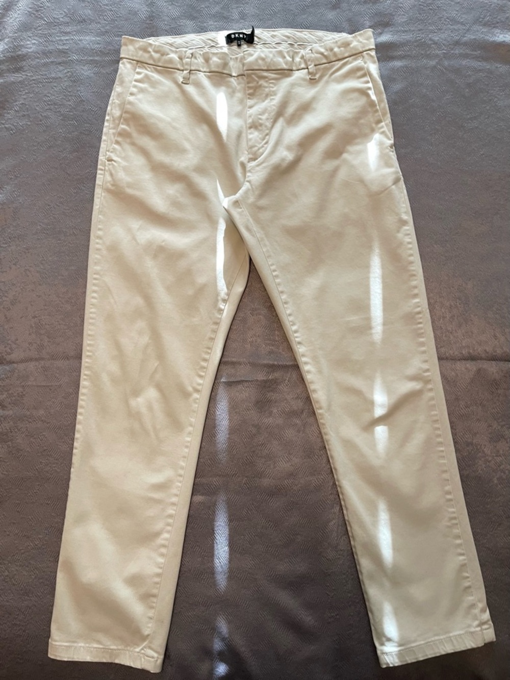 DKNY Black and Cream Label Detail - Men’s Trouser Waist Tag